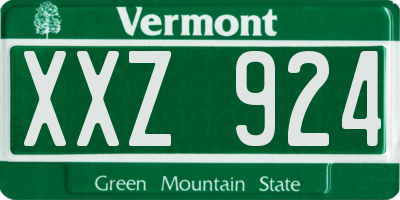 VT license plate XXZ924