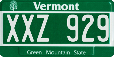 VT license plate XXZ929