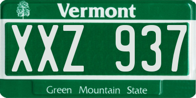 VT license plate XXZ937
