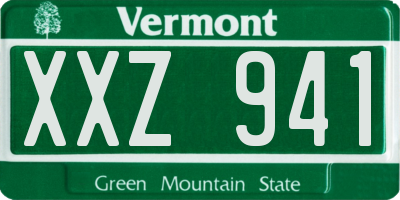 VT license plate XXZ941