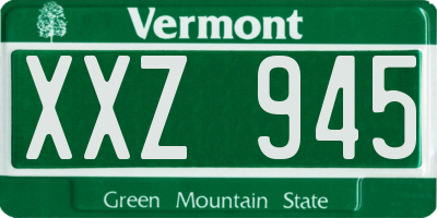 VT license plate XXZ945