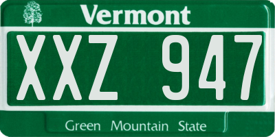 VT license plate XXZ947