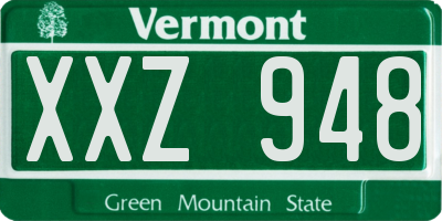 VT license plate XXZ948