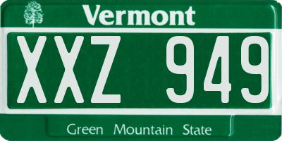 VT license plate XXZ949