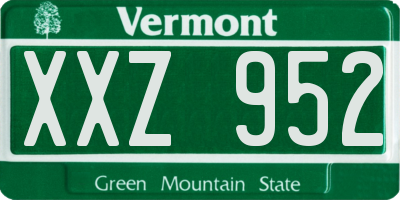 VT license plate XXZ952