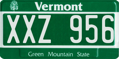 VT license plate XXZ956