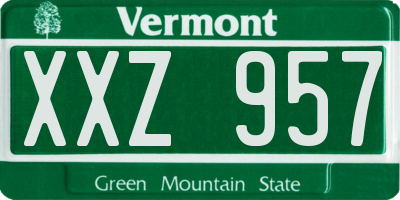 VT license plate XXZ957
