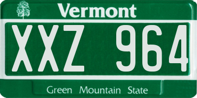 VT license plate XXZ964