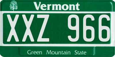 VT license plate XXZ966