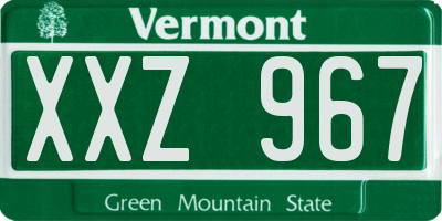 VT license plate XXZ967