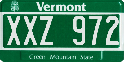 VT license plate XXZ972