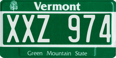 VT license plate XXZ974