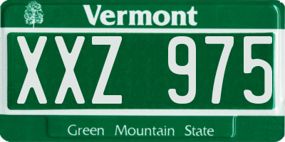 VT license plate XXZ975