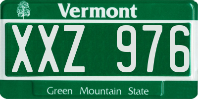 VT license plate XXZ976