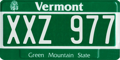 VT license plate XXZ977