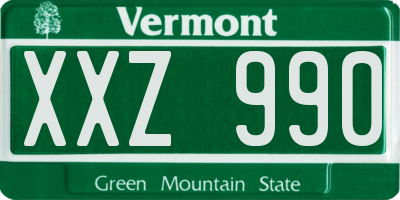 VT license plate XXZ990