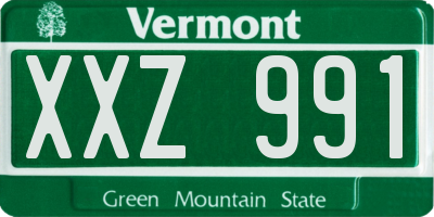 VT license plate XXZ991
