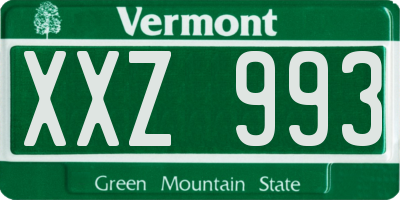 VT license plate XXZ993