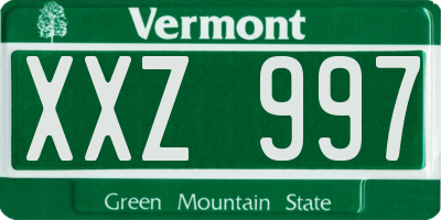 VT license plate XXZ997