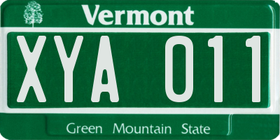 VT license plate XYA011