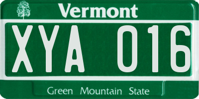 VT license plate XYA016