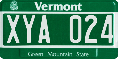 VT license plate XYA024