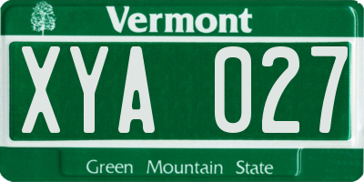 VT license plate XYA027