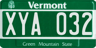 VT license plate XYA032