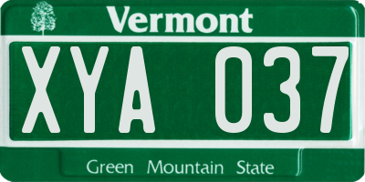 VT license plate XYA037