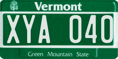 VT license plate XYA040