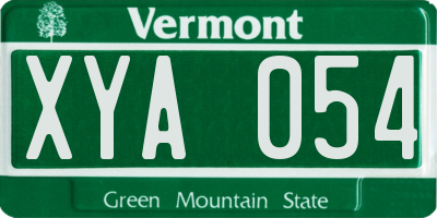 VT license plate XYA054