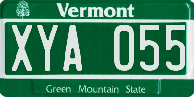 VT license plate XYA055