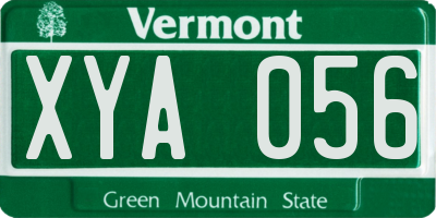 VT license plate XYA056
