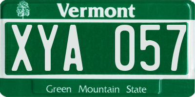VT license plate XYA057