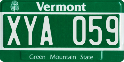 VT license plate XYA059