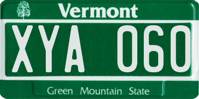 VT license plate XYA060