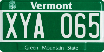 VT license plate XYA065