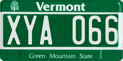 VT license plate XYA066