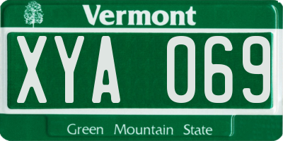 VT license plate XYA069