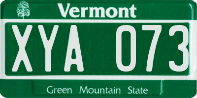 VT license plate XYA073