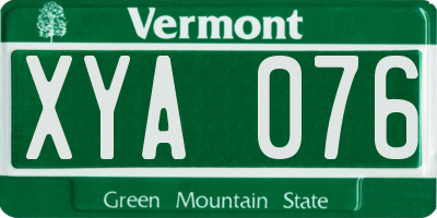VT license plate XYA076