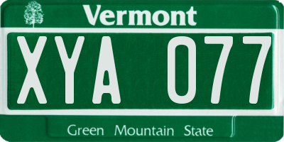 VT license plate XYA077