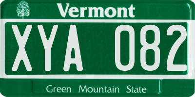 VT license plate XYA082