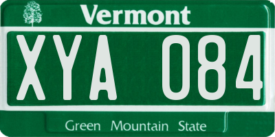 VT license plate XYA084