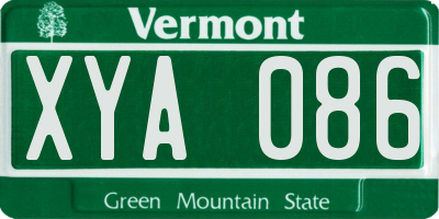 VT license plate XYA086
