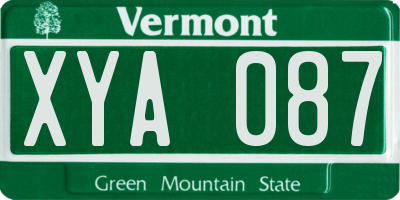 VT license plate XYA087