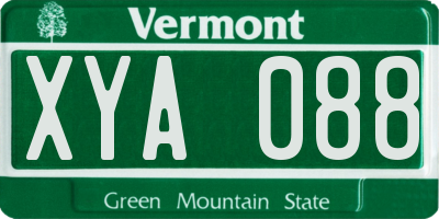 VT license plate XYA088