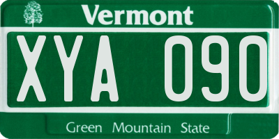 VT license plate XYA090