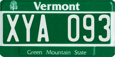 VT license plate XYA093