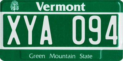 VT license plate XYA094